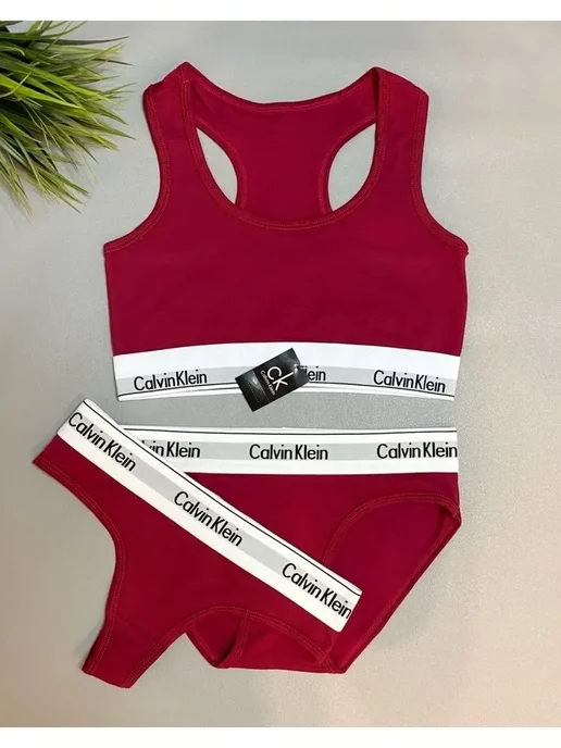 Комплект нижнего белья Calvin Klein топ и трусы женское X-lady