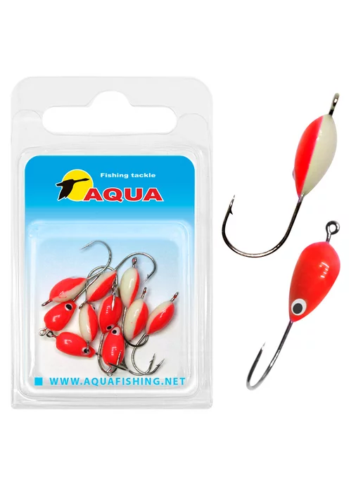 Aqua Мормышка фосфорная №06 Red кр.10 0.12g 10шт, 0,12 г, 10 шт, фото 2