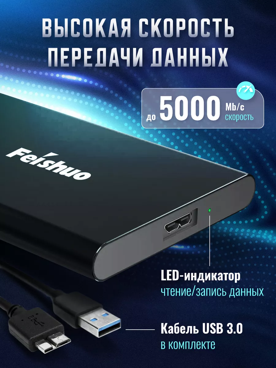 Внешний жёсткий диск HDD 1 ТБ Feishuo 189518782 купить за 5 235 ₽ в  интернет-магазине Wildberries