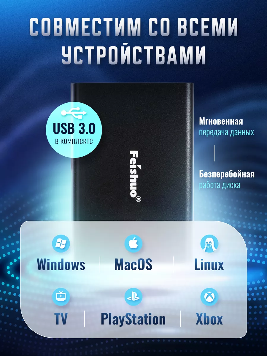 Внешний жёсткий диск HDD 500 Гб Feishuo 189518783 купить за 2 617 ₽ в  интернет-магазине Wildberries