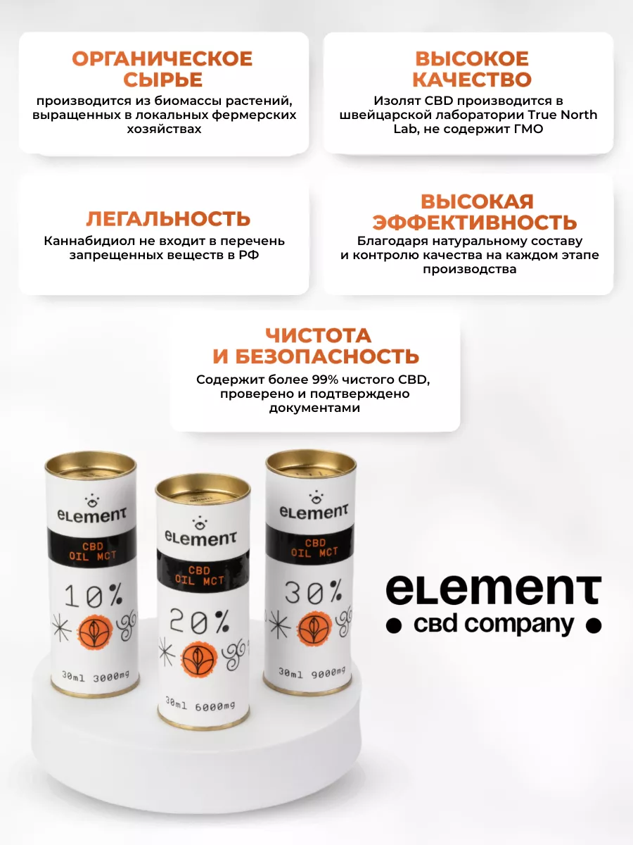 Масло CBD (КБД) 30мл MCT Oil 30% Element CBD 189559638 купить за 6 310 ₽ в  интернет-магазине Wildberries