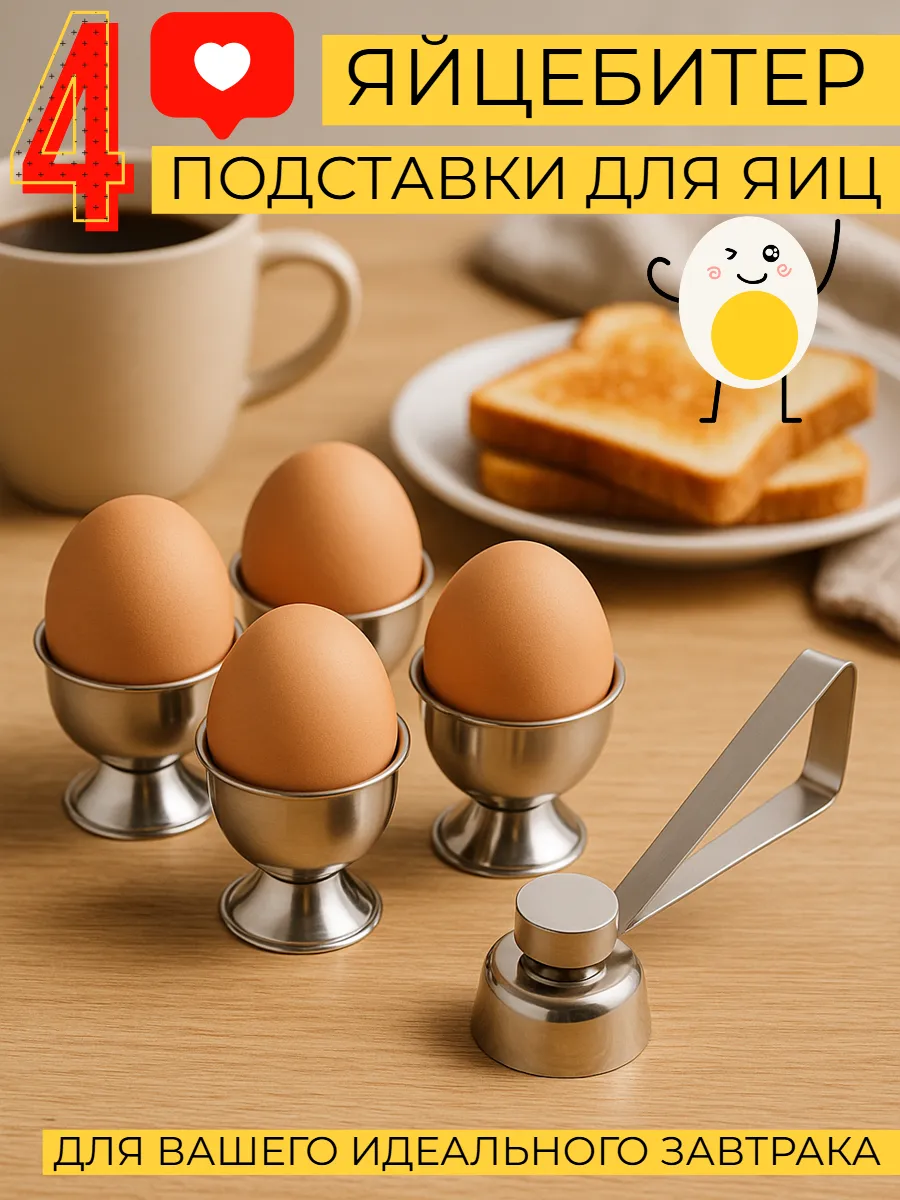 Подставка для яиц всмятку и яйцебитер