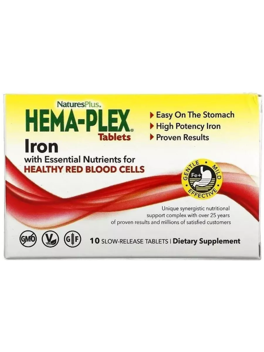 Hema-Plex железо Iron, 10 таблеток NaturesPlus 189619288 купить за 832 ₽ в  интернет-магазине Wildberries