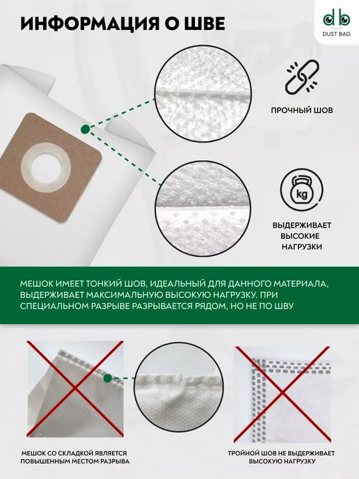 DUST BAG Мешки для пылесоса универсальные DB UN 58 (5 шт.) сменные, 5 шт, фото 5