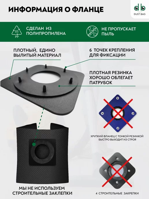 DUST BAG Многоразовый мешок DB для пылесоса GRAPHITE 59G608 40л, 40 л, фото 3