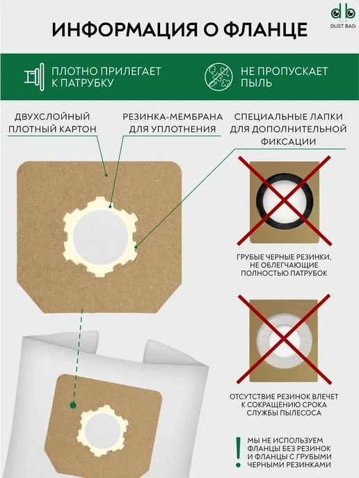DUST BAG Мешки для пылесоса универсальные DB UN 6 (5 шт.) сменные, 5 шт, фото 3