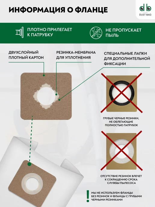 DUST BAG Мешки для пылесоса универсальные DB UN 57 (5 шт.) сменные, 5 шт, фото 3