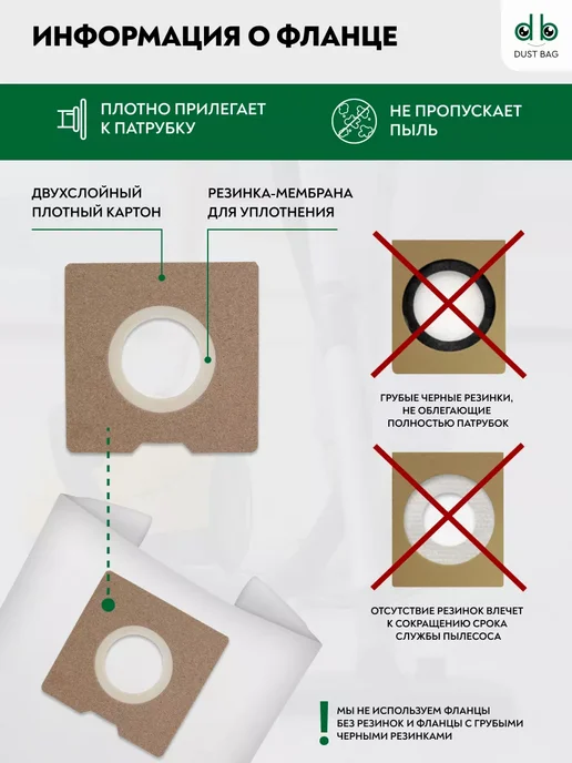 DUST BAG DB сменные мешки для пылесоса Wiederkraft WDK-DUSTER, 5 шт, фото 3