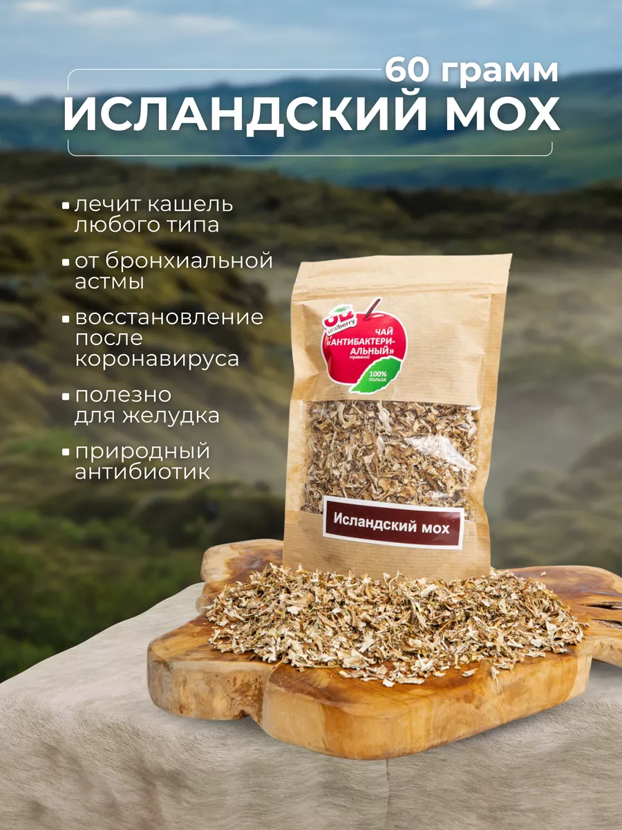 Исландский мох от кашля трава цетрария травяной Uralberry 189686746 купить  за 336 ₽ в интернет-магазине Wildberries