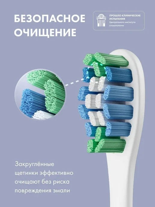 Электрическая звуковая зубная щетка ORCA Twist, белая, 2 насадки, белый, фото 4