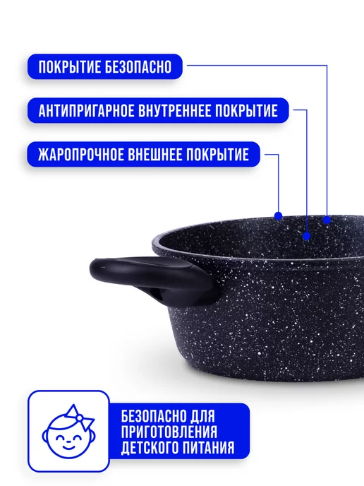 Кастрюля антипригарная с крышкой 1,7 л - фото 3