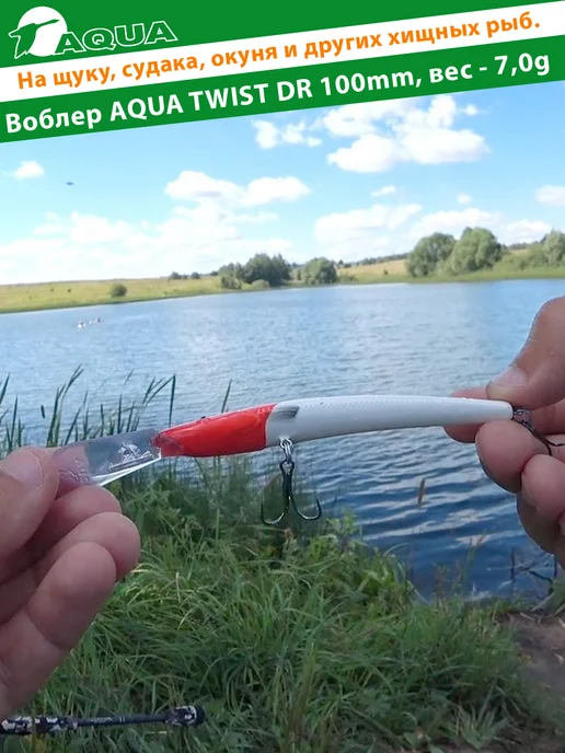 Aqua Воблер рыболовный плавающий Sheriff dr 100mm 21g цвет 023, 7 г, фото 4