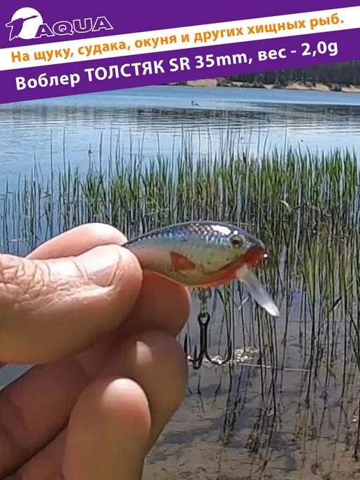 Aqua Воблер рыболовный плавающий Толстяк sr 35mm 2g цвет 144, 2 г, фото 3
