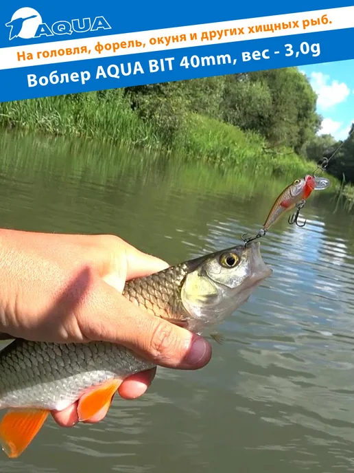 Aqua Воблер рыболовный плавающий Bit 40mm 3g цвет 007, 3 г, фото 8