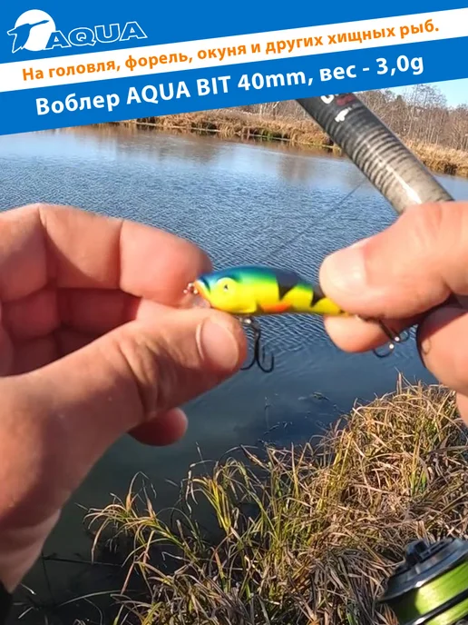Aqua Воблер рыболовный плавающий Bit 40mm 3g цвет 062, 3 г, фото 3