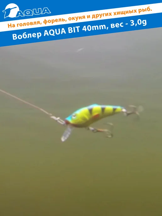 Aqua Воблер рыболовный плавающий Bit 40mm 3g цвет 062, 3 г, фото 8