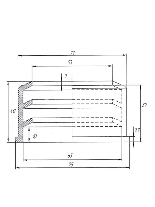 FormeTu-SmPlast Манжета для чугунной трубы 50х75 переходная черная, 50x75, фото 2