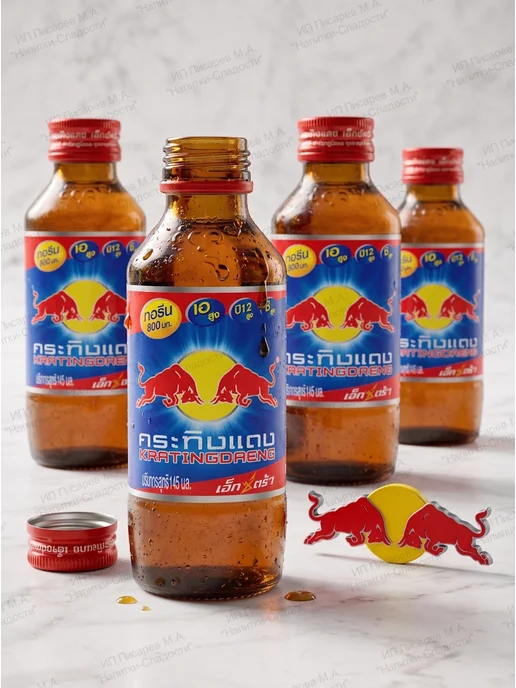 Red Bull Krating Daeng Extra ABC, 4 бутылки, красный, фото 2