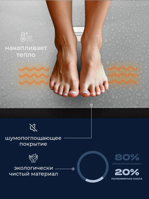 INRAIN Поддон для душа 110x80 из искусственного камня Графит, 110x90, белый, фото 4