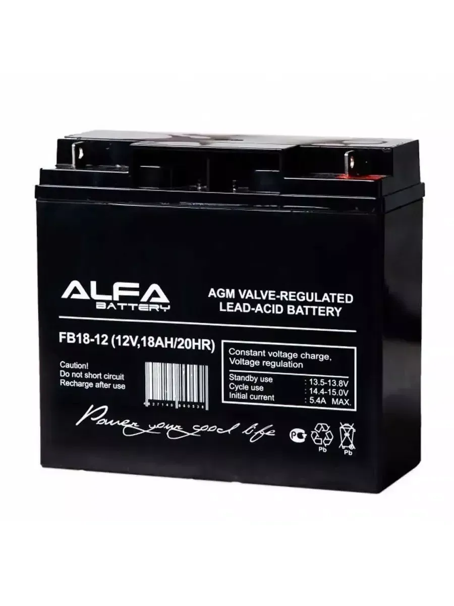 Аккумулятор ALFA 12В, 18 Ач. FB 18-12