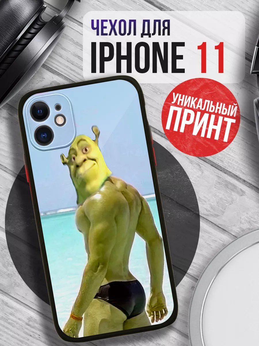 Чехол на IPHONE 11 с принтом шрек прикольный MeowCase 189843780 купить за  400 ₽ в интернет-магазине Wildberries