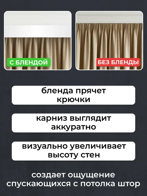 MASY Бленда для карниза 2,5м ширина 7см, 8 м, фото 3