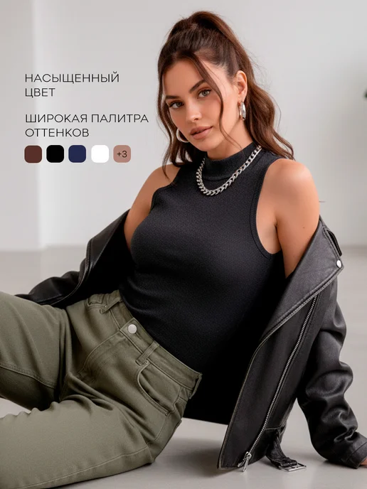 nfes Бельевая майка лапша с горлом под пиджак, черный, фото 5
