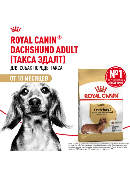 Сухой корм Royal canin Dachshund Такса для собак, взрослые, 1,5 кг, фото 2