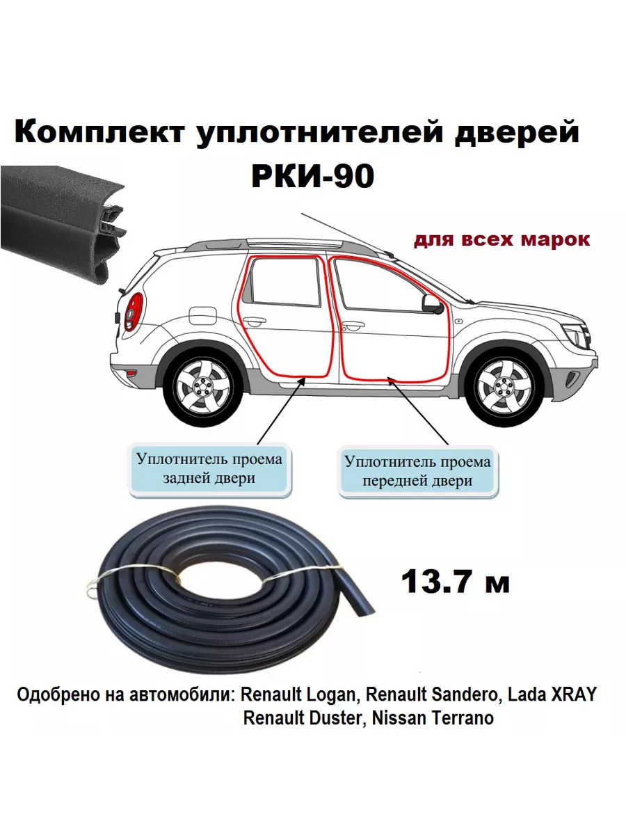 Уплотнитель дверей для Лада Рено Логан Сандеро Дастер УралЭластоТехника  189979594 купить за 4 508 ₽ в интернет-магазине Wildberries