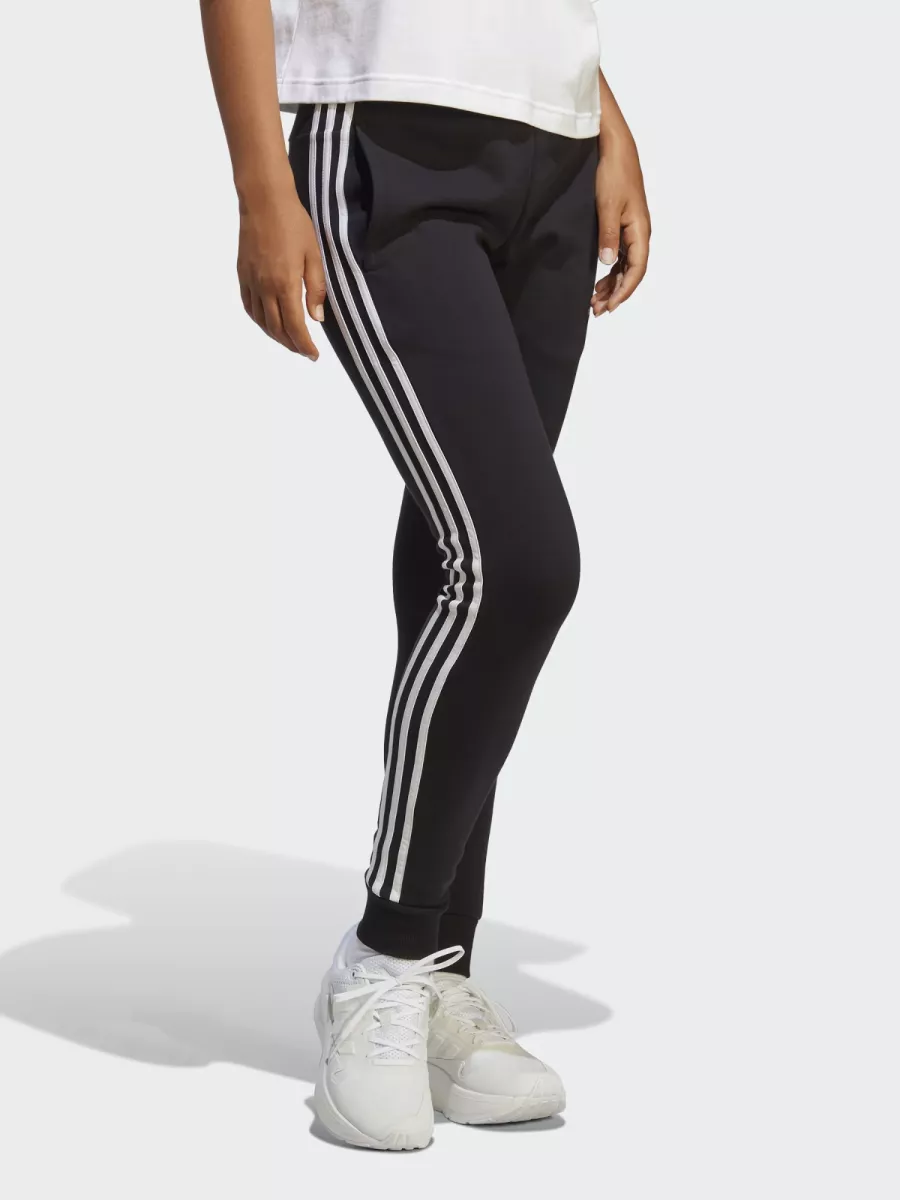 Adidas 3 stripe 2025 joggers womens black