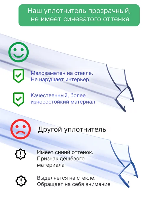 MONSOON˙ Уплотнитель для душевой кабины 5-6 мм ТЦ17 U3204 73 см, вариант, фото 5