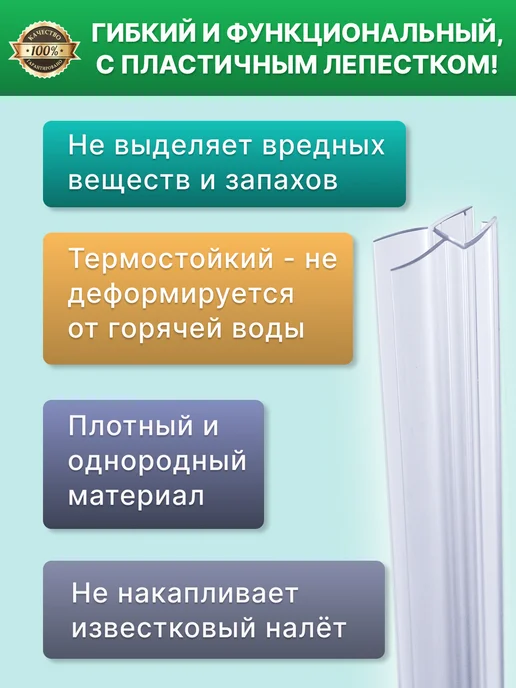 MONSOON˙ Уплотнитель для душевой кабины 5-6 мм ТЦ12 U3203 73 см, вариант, фото 3