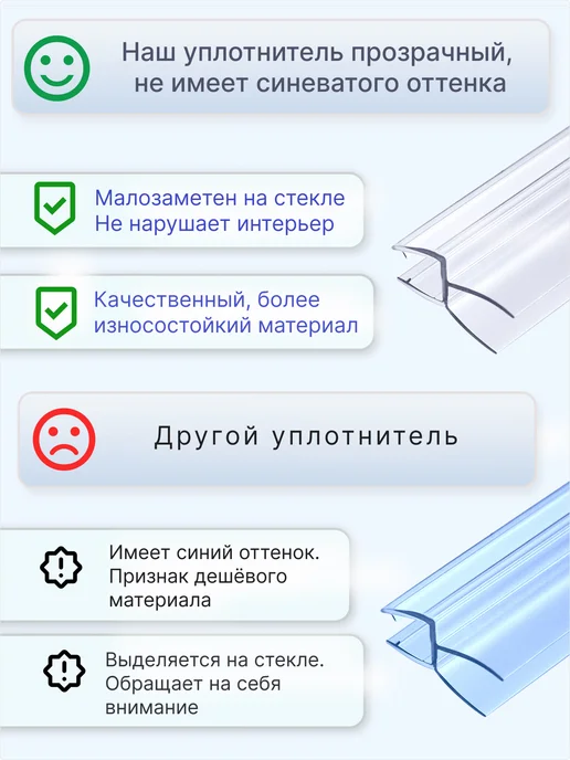 MONSOON˙ Уплотнитель для душевой кабины 5-6 мм ТЦ12 U3203 73 см, вариант, фото 6