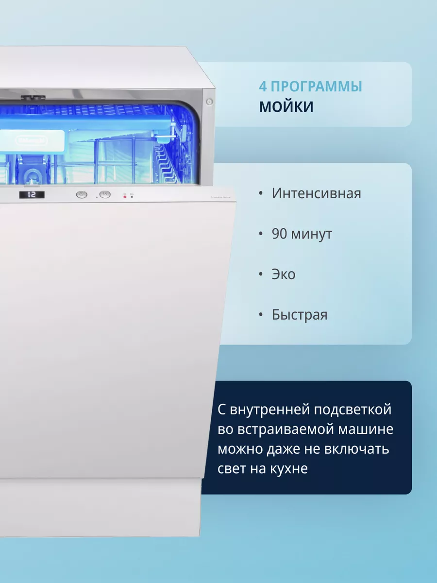 Встраиваемая посудомоечная машина DDW 06F Basilia, 60 см Delonghi 190071273  купить за 43 605 ₽ в интернет-магазине Wildberries