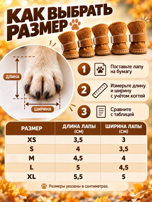 Ботинки для собак мелких и средних пород, коричневый, фото 4