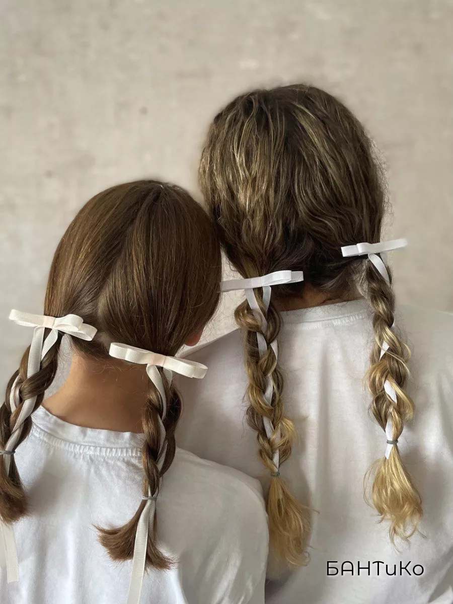 Радужные бантики для волос своими руками для младшей дочки. Мастер класс
