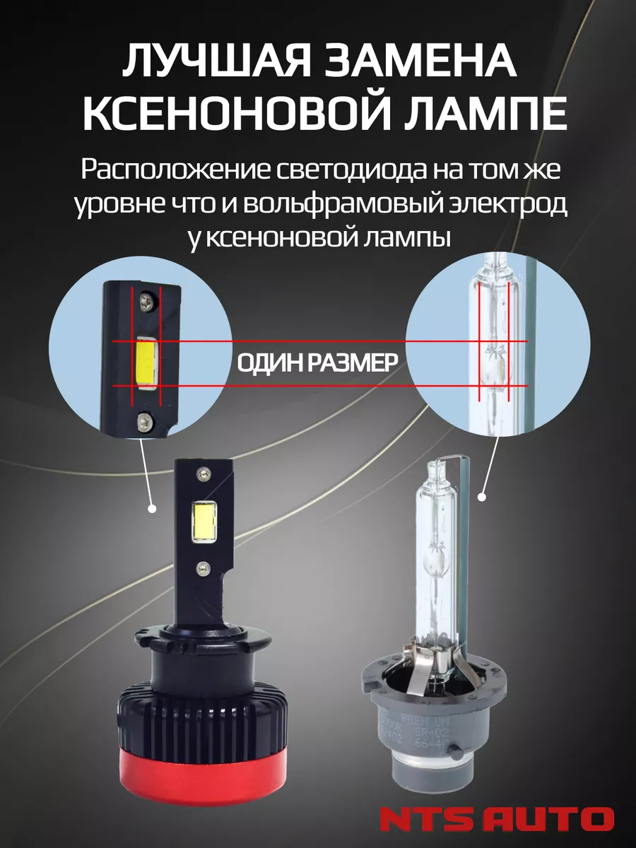 Светодиодные LED лампы с цоколем ксенона D4S NTS AUTO 190116041 купить за 4  822 ₽ в интернет-магазине Wildberries