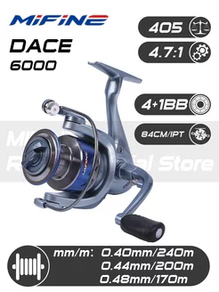 Катушка рыболовная DACE 6000F, 4+1 подшипник Mifine 190135804 купить за 1 132 ₽ в интернет-магазине Wildberries