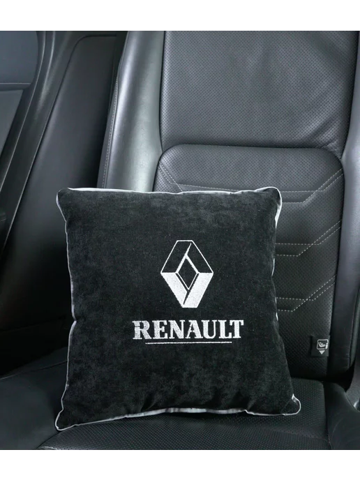 Dekos Подушка в машину с вышивкой для Renault, черный, фото 3