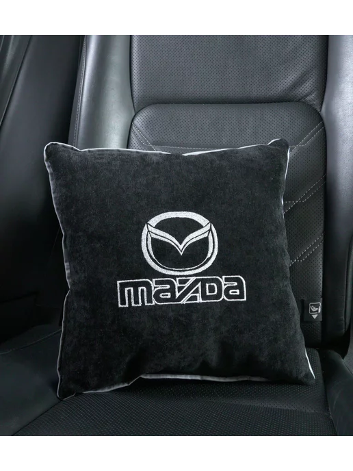 Dekos Подушка в машину с вышивкой для Mazda, черный, фото 3