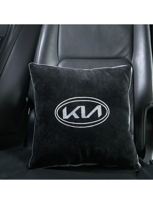 Dekos Подушка с вышивкой для автомобиля KIA, черный, фото 3