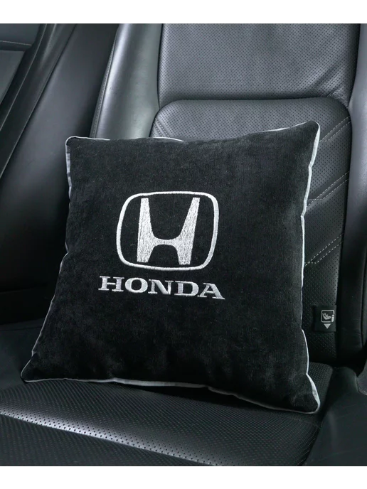 Dekos Подушка в машину с вышивкой для Honda, черный, фото 3
