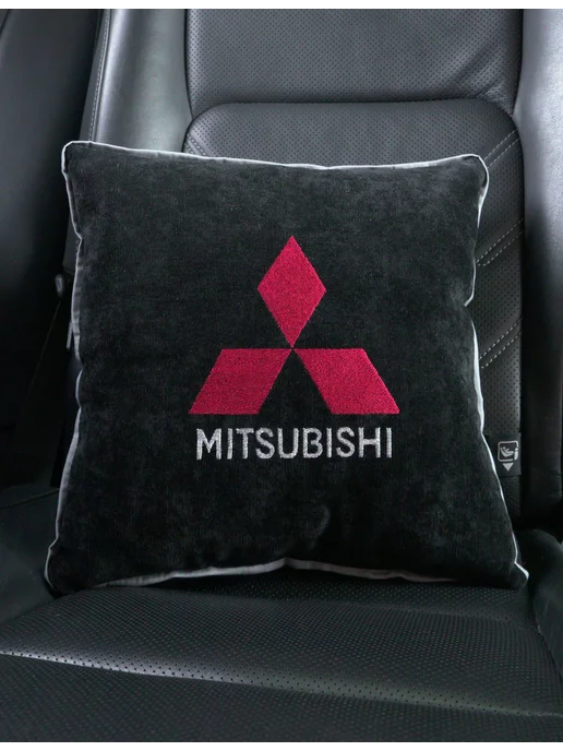 Dekos Подушка в машину с вышивкой для Mitsubishi, черный, фото 3