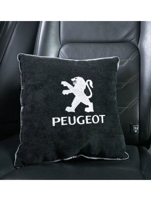 Dekos Подушка в машину с вышивкой для Peugeot, черный, фото 3