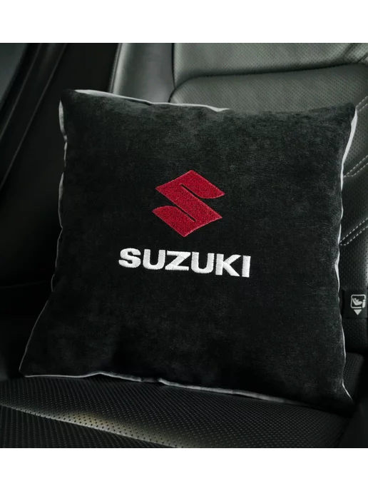 Dekos Подушка в машину с вышивкой для Suzuki, черный, фото 3