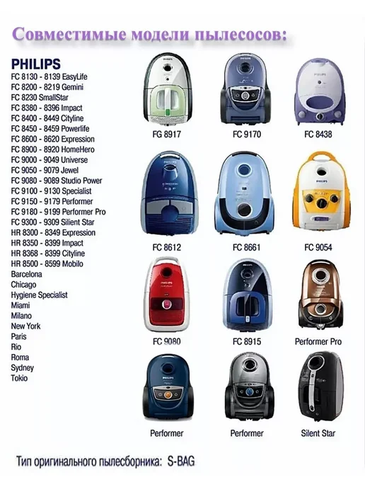 KIFLER Мешки для пылесоса Philips, Electrolux S-Bag универсальные, вариант, фото 2