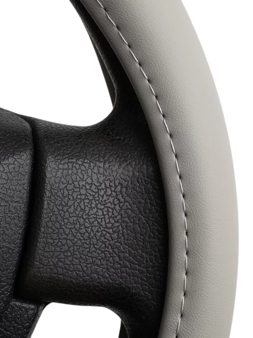 Оплеточки Оплетка на руль Mitsubishi Outlander 2 XL M(37-38см) кожа 84, серый, фото 2