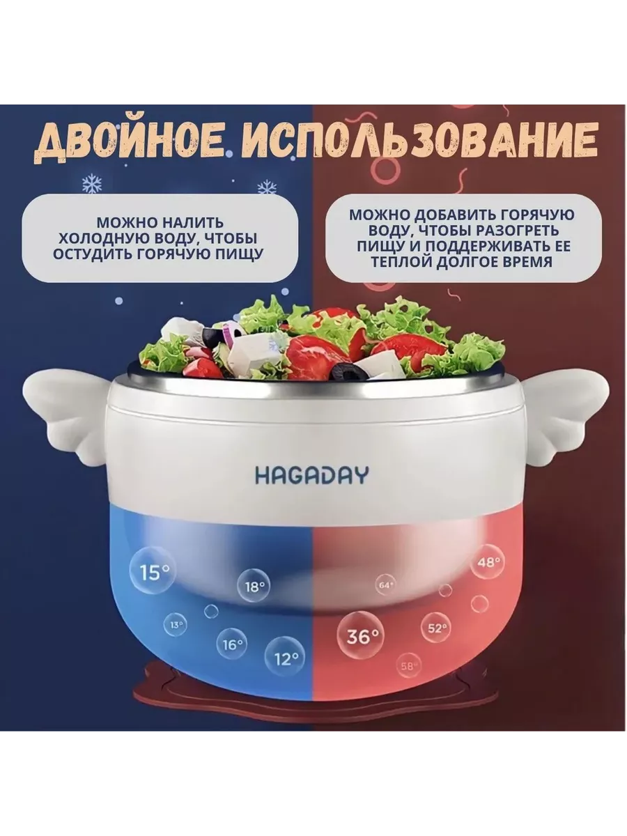 Детская тарелка с подогревом Warm Hagaday купить по цене 2 874 ₽ в интернет-магазине Wildberries | 190198258