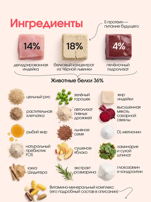 Сухой корм КОСМОБАКА для собак, крупные, средние, индейка, 15 кг, фото 6