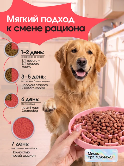 Сухой корм КОСМОБАКА для собак, крупные, средние, индейка, 15 кг, фото 8